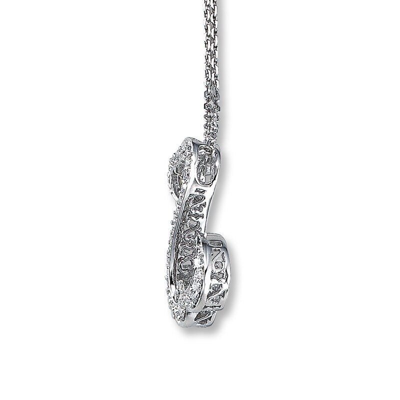 Main Image 3 of Previously Owned Necklace 1/4 ct tw Diamonds 14K White Gold 20"
