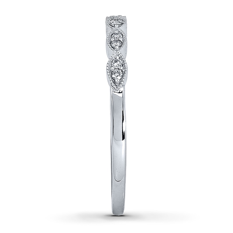 Main Image 3 of Previously Owned Diamond Anniversary Ring 1/10 ct tw Round-cut 14K White Gold