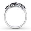 Thumbnail Image 2 of Previously Owned Black & White Diamond Ring 1/3 ct tw Baguette/Round 10K White Gold