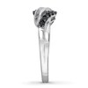 Thumbnail Image 3 of Previously Owned Black & White Diamond Ring 1/3 ct tw Baguette/Round 10K White Gold