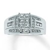 Thumbnail Image 1 of Previously Owned Diamond Ring 1 ct tw Princess/Round/Baguette-Cut 14K White Gold