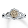 Thumbnail Image 1 of Previously Owned Brown & White Diamond Ring 1/2 ct tw 14K White Gold