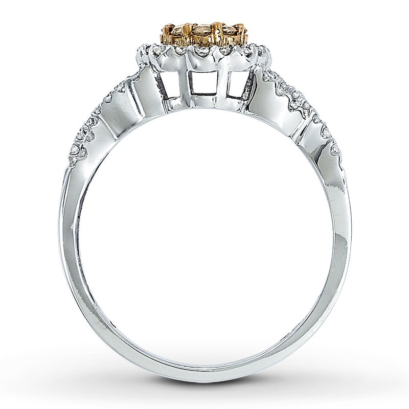 Main Image 2 of Previously Owned Brown & White Diamond Ring 1/2 ct tw 14K White Gold