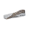 Thumbnail Image 1 of Previously Owned Brown & White Diamond Anniversary Band 1/2 ct tw Round-cut 14K White Gold