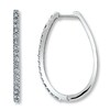 Thumbnail Image 1 of Previously Owned Diamond Hoop Earrings 1 ct tw Round-cut 14K White Gold
