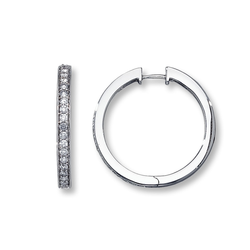 Main Image 1 of Previously Owned Earrings 1 ct tw Diamonds 14K White Gold