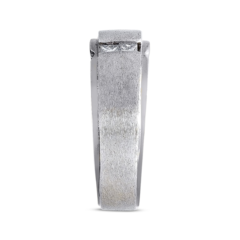 Main Image 2 of Previously Owned Men's Wedding Band 5/8 ct tw Square-cut Diamonds 14K White Gold Size 13.25