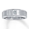 Thumbnail Image 1 of Previously Owned Men's Diamond Band 1/6 ct tw Square-cut 14K White Gold