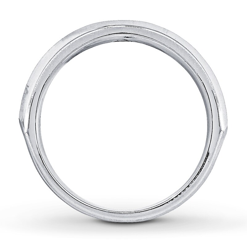 Main Image 2 of Previously Owned Men's Diamond Band 1/6 ct tw Square-cut 14K White Gold