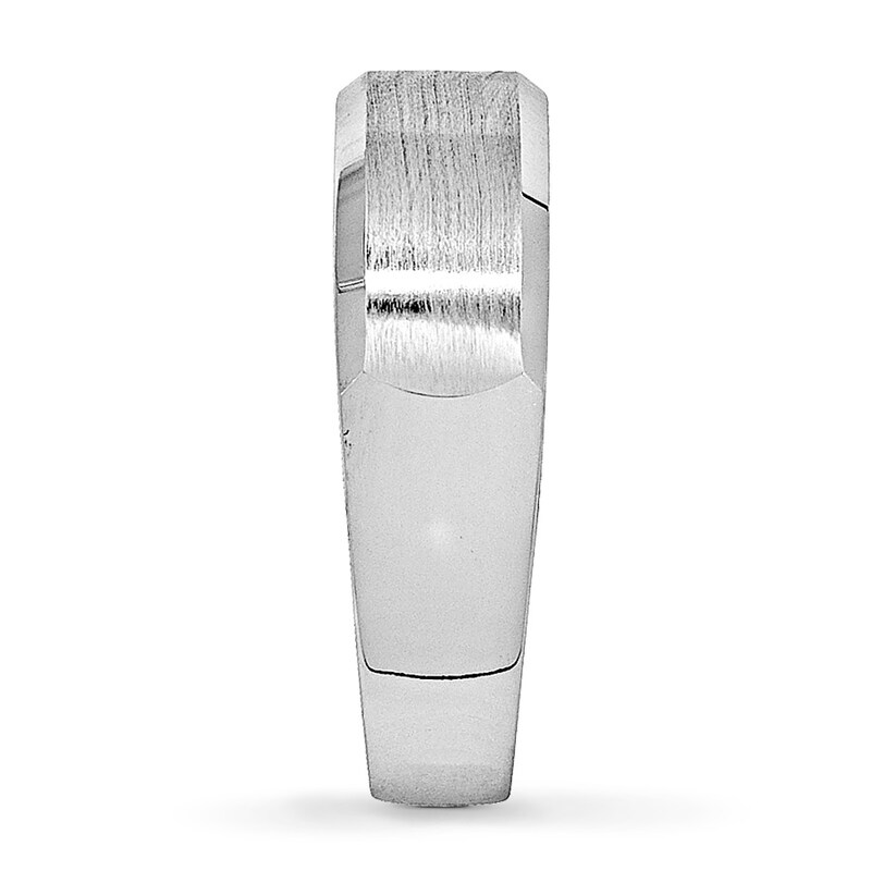 Main Image 3 of Previously Owned Men's Diamond Band 1/6 ct tw Square-cut 14K White Gold