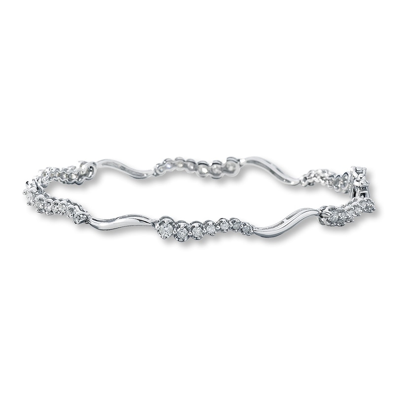 Main Image 1 of Previously Owned Diamond Journey Bracelet 1ct tw 10K White Gold 7.25"