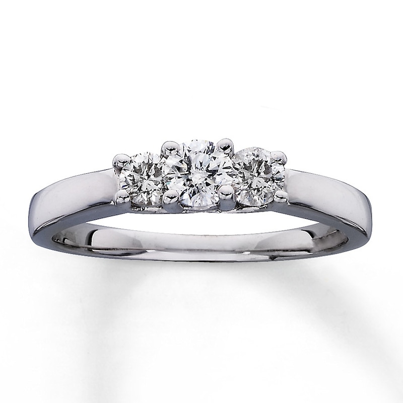 Main Image 1 of Previously Owned Ring 1/2 ct tw Diamonds 14K White Gold & Platinum
