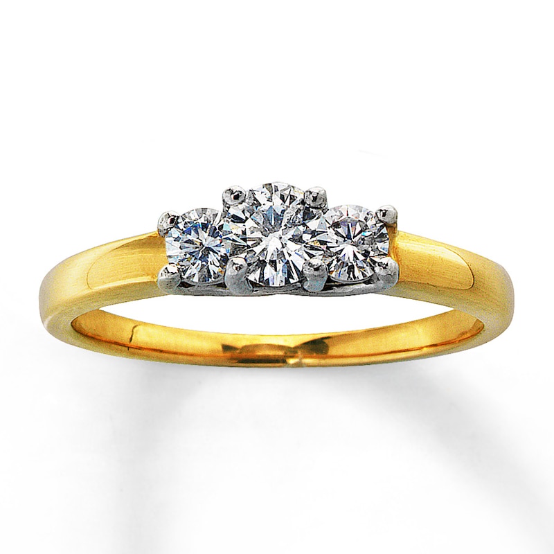 Previously Owned Ring 1/2 ct tw Diamonds 14K Yellow Gold & Platinum