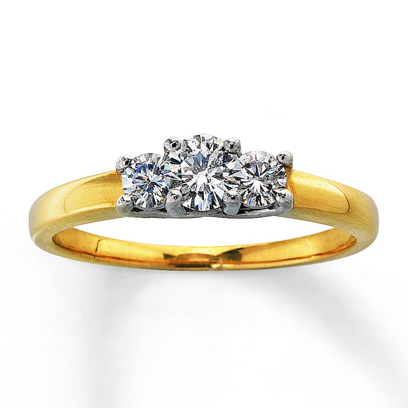 Main Image 1 of Previously Owned Ring 1/2 ct tw Diamonds 14K Yellow Gold & Platinum