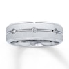 Thumbnail Image 1 of Previously Owned Men's Diamond Wedding Band 1/6 ct tw Round-cut 10K White Gold