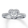 Thumbnail Image 1 of Previously Owned Diamond Heart Ring 1/5 ct tw 14K White Gold