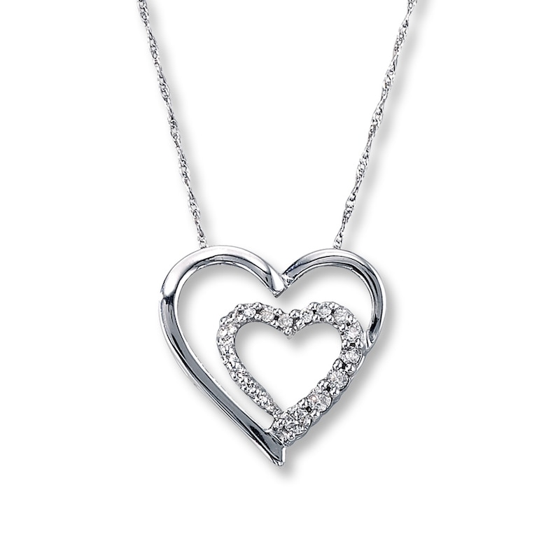 Main Image 1 of Previously Owned Necklace 1/8 ct tw Diamonds 10K White Gold