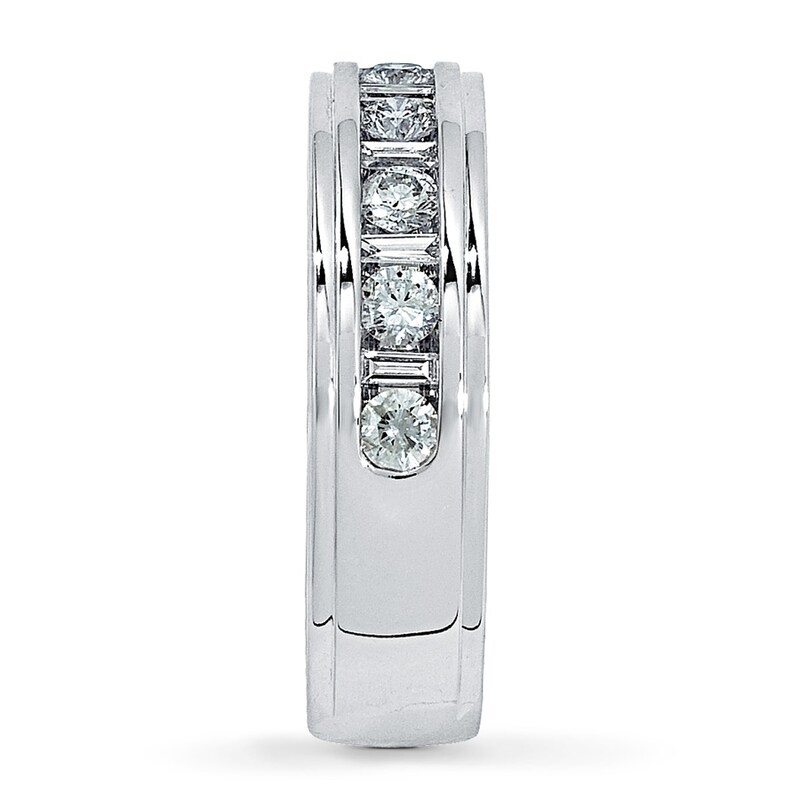 Main Image 3 of Previously Owned Men's Diamond Band 1 carat tw Round-cut 14K White Gold