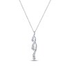 Thumbnail Image 1 of Previously Owned Diamond Squiggle Necklace 1 cttw Round-Cut 14K White Gold 18"