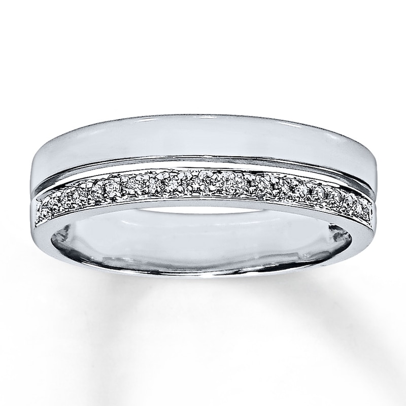 Main Image 1 of Previously Owned Diamond Wedding Band 1/10 ct tw 14K White Gold