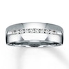 Thumbnail Image 1 of Previously Owned Men's Diamond Wedding Band 1/4 ct tw Round-cut 14K White Gold