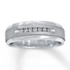 Thumbnail Image 1 of Previously Owned Men's Diamond Wedding Band 1/8 Carat tw 14K White Gold