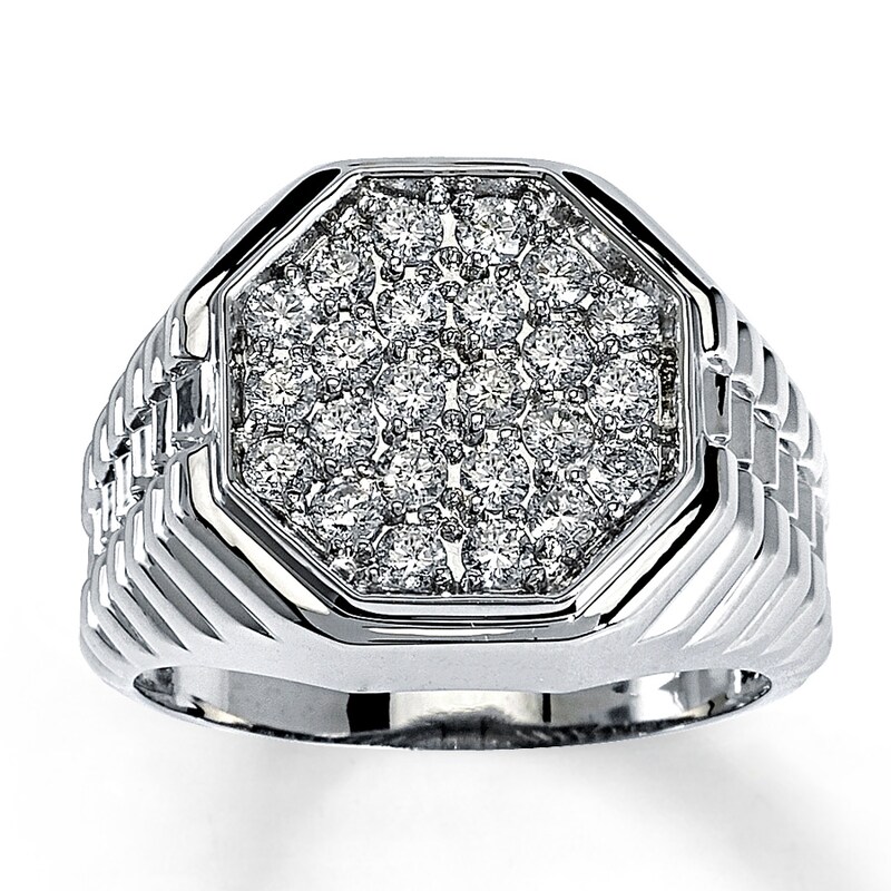 Main Image 1 of Previously Owned Men's Diamond Ring 1 ct tw 10K White Gold