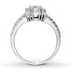 Thumbnail Image 2 of Previously Owned Diamond Engagement Ring 1 ct tw Round & Baguette 14K White Gold