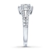 Thumbnail Image 3 of Previously Owned Diamond Engagement Ring 1 ct tw Round & Baguette 14K White Gold