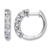 Thumbnail Image 1 of Previously Owned Diamond Hoop Earrings 2 ct tw Round-cut 14K White Gold
