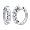 Thumbnail Image 2 of Previously Owned Diamond Hoop Earrings 2 ct tw Round-cut 14K White Gold