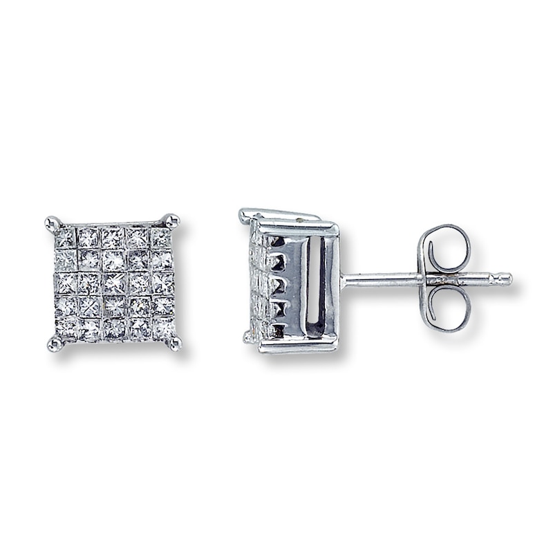 Previoulsy Owned Diamond Earrings 1/2 ct tw Round-cut 14K White Gold