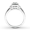 Thumbnail Image 1 of Previously Owned Engagement Ring 3/8 ct tw Princess & Round-cut Diamonds 10K White Gold