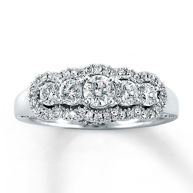 Main Image 1 of Previously Owned Diamond Anniversary Band 1 ct tw Round-cut 14K White Gold