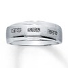 Thumbnail Image 1 of Previously Owned Men's Square-Cut Diamond Wedding Band 1/4 ct tw 14K White Gold