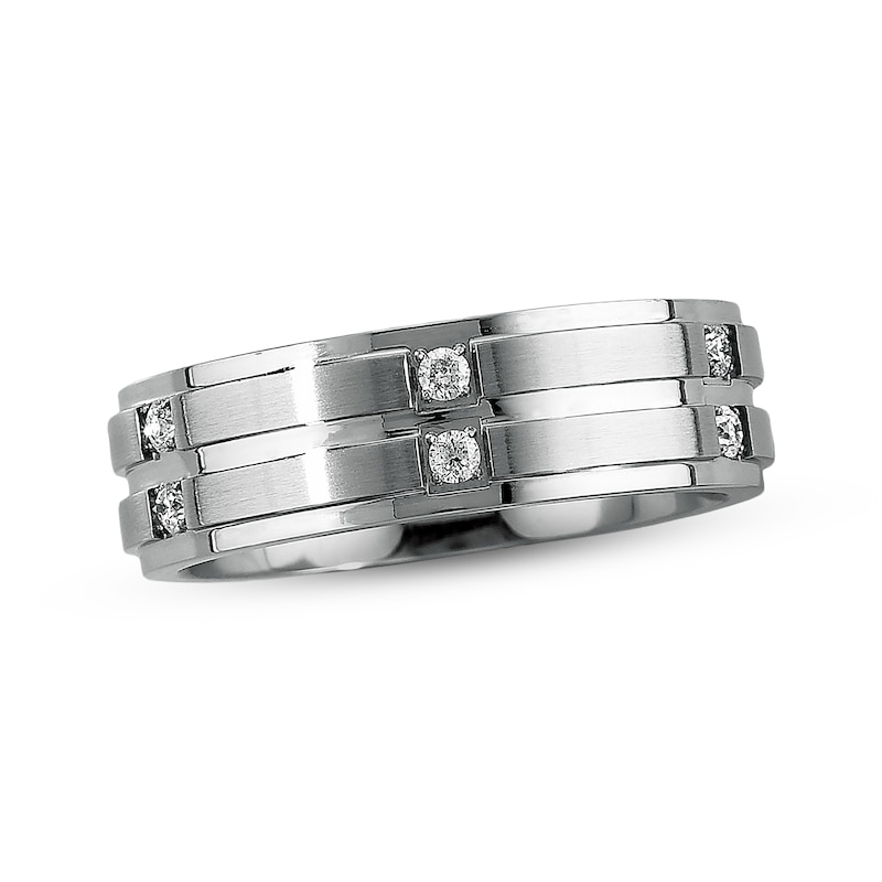 Previously Owned Men's Fashion Ring 1/6 cttw Diamonds Sterling Silver - Size 10