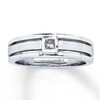 Thumbnail Image 1 of Previously Owned Men's Diamond Wedding Band 1/6 ct tw Square-Cut 14K White Gold