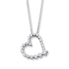 Thumbnail Image 1 of Previously Owned Necklace 1/2 cttw Diamond Heart 14K White Gold 18"