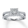 Thumbnail Image 0 of Previously Owned Diamond Promise Ring 1/2 ct tw Princess/Round 14K White Gold