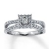Thumbnail Image 1 of Previously Owned Diamond Promise Ring 1/2 ct tw Princess/Round 14K White Gold