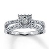 Thumbnail Image 0 of Previously Owned Diamond Promise Ring 1/2 ct tw Princess/Round 14K White Gold