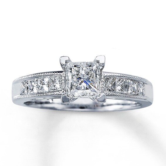 Previously Owned Diamond Engagement Ring 1-3/8 cts 14K White Gold