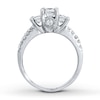 Thumbnail Image 2 of Previously Owned Three-Stone Diamond Engagement Ring 1-1/2 ct tw Princess & Round 14K White Gold