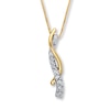 Thumbnail Image 1 of Previously Owned Diamond Necklace 1/4 ct tw Round-Cut 14K Two-Tone Gold 18"