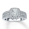 Thumbnail Image 1 of Previously Owned Diamond Engagement Ring 1 ct tw Princess & Round 14K White Gold