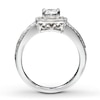 Thumbnail Image 2 of Previously Owned Diamond Engagement Ring 1 ct tw Princess & Round 14K White Gold