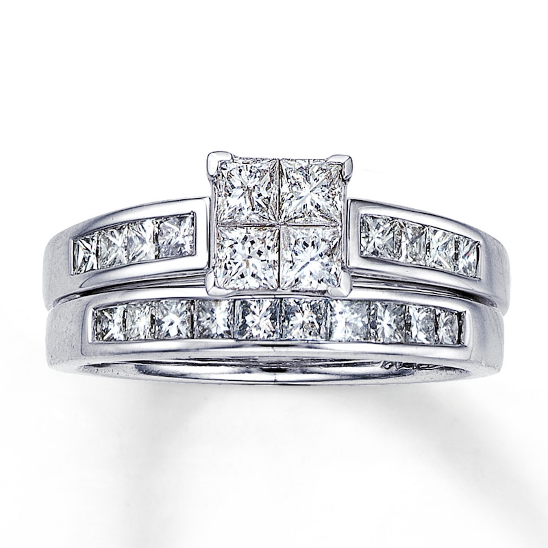 Main Image 1 of Previously Owned Diamond Bridal Set 1-1/4 ct tw 14K White Gold