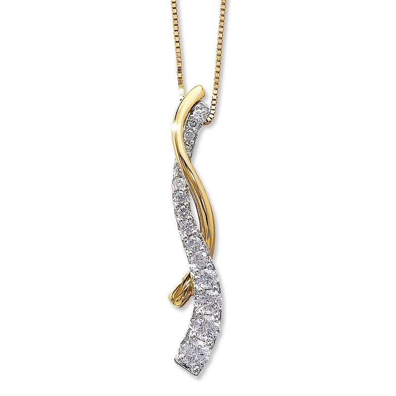 Main Image 1 of Previously Owned Diamond Necklace 1/2 cttw 14K Two-Tone Gold 18"