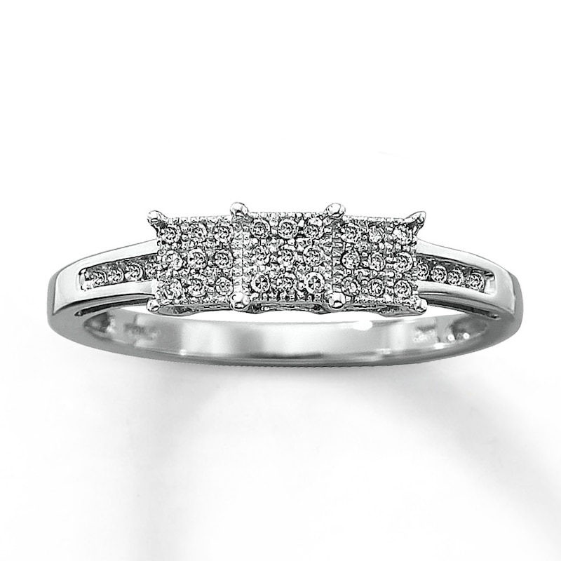 Main Image 1 of Previously Owned Promise Ring 1/10 ct tw Diamonds 10K White Gold