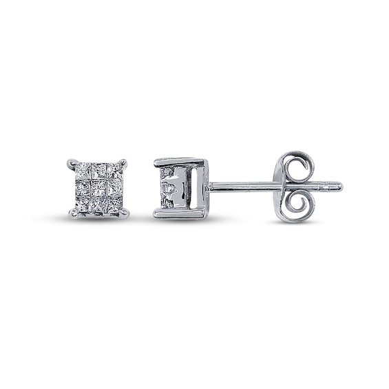 Previously Owned Diamond Stud Earrings 1/5 ct tw 14K White Gold